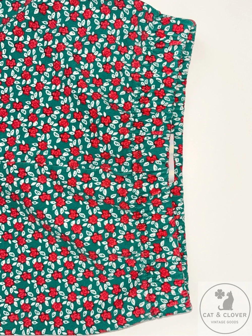 Gymboree 90s Rainbow Tag Rosebuds Floral Girl Red Green Leggings Large